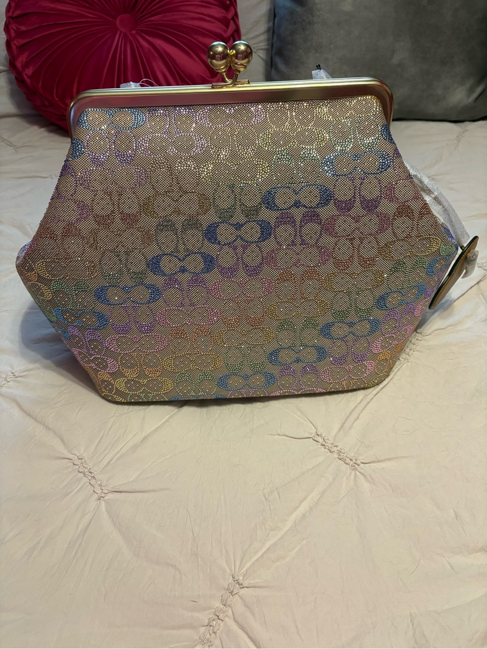 Coach Multicolor Signature Frame Satchel with Gold Hardware - Picture 6 of 11
